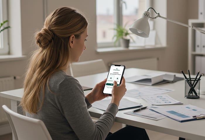 woman-self-scheduling-healthcare-appointment-at-the-office